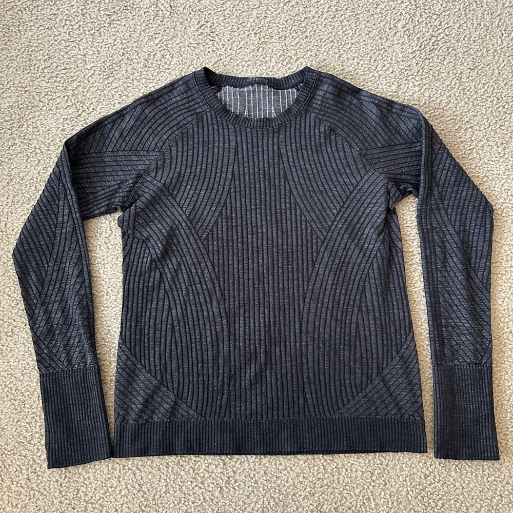 Lululemon Rest Less Pullover Sweater - Aeriel Current Black / White - Picture 2 of 8